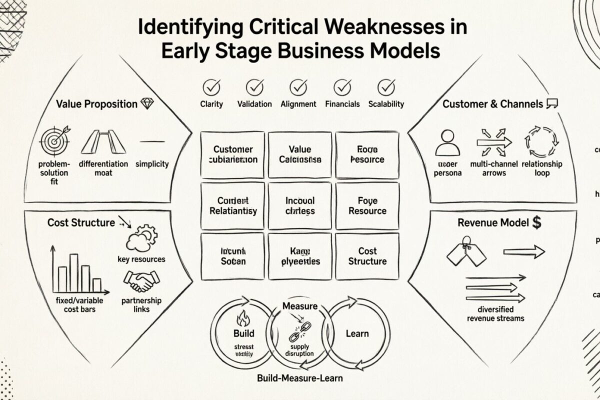 Business Model Canvas: Identifizierung kritischer Schwächen in Geschäftsmodellen der frühen Entwicklungsphase