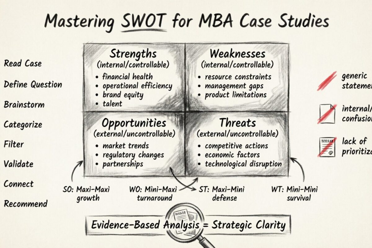 Hör auf, deine nächste Entscheidung zu raten: Ein tiefgehender Einblick in die Beherrschung von SWOT für MBA-Fallstudien