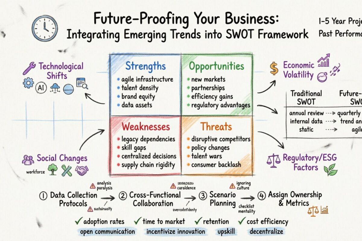 Proteger su negocio para el futuro: cómo integrar las tendencias emergentes en su marco SWOT
