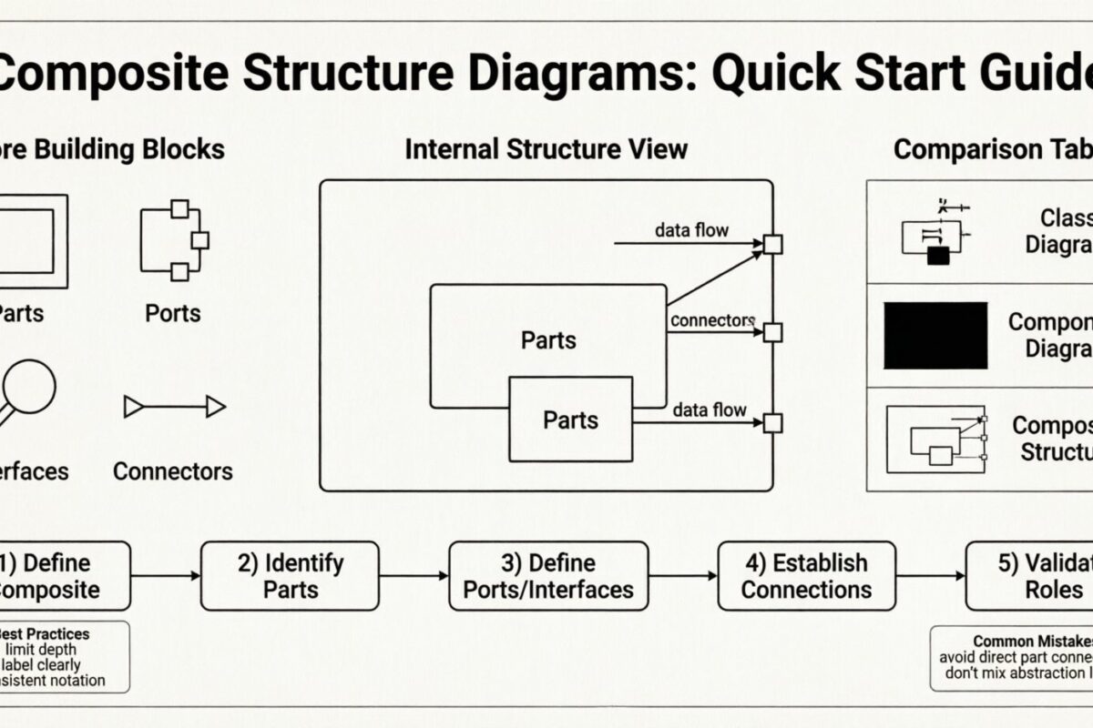 Inicio rápido para diagramas de estructura compuesta: mapeo de los fundamentos de la arquitectura de software