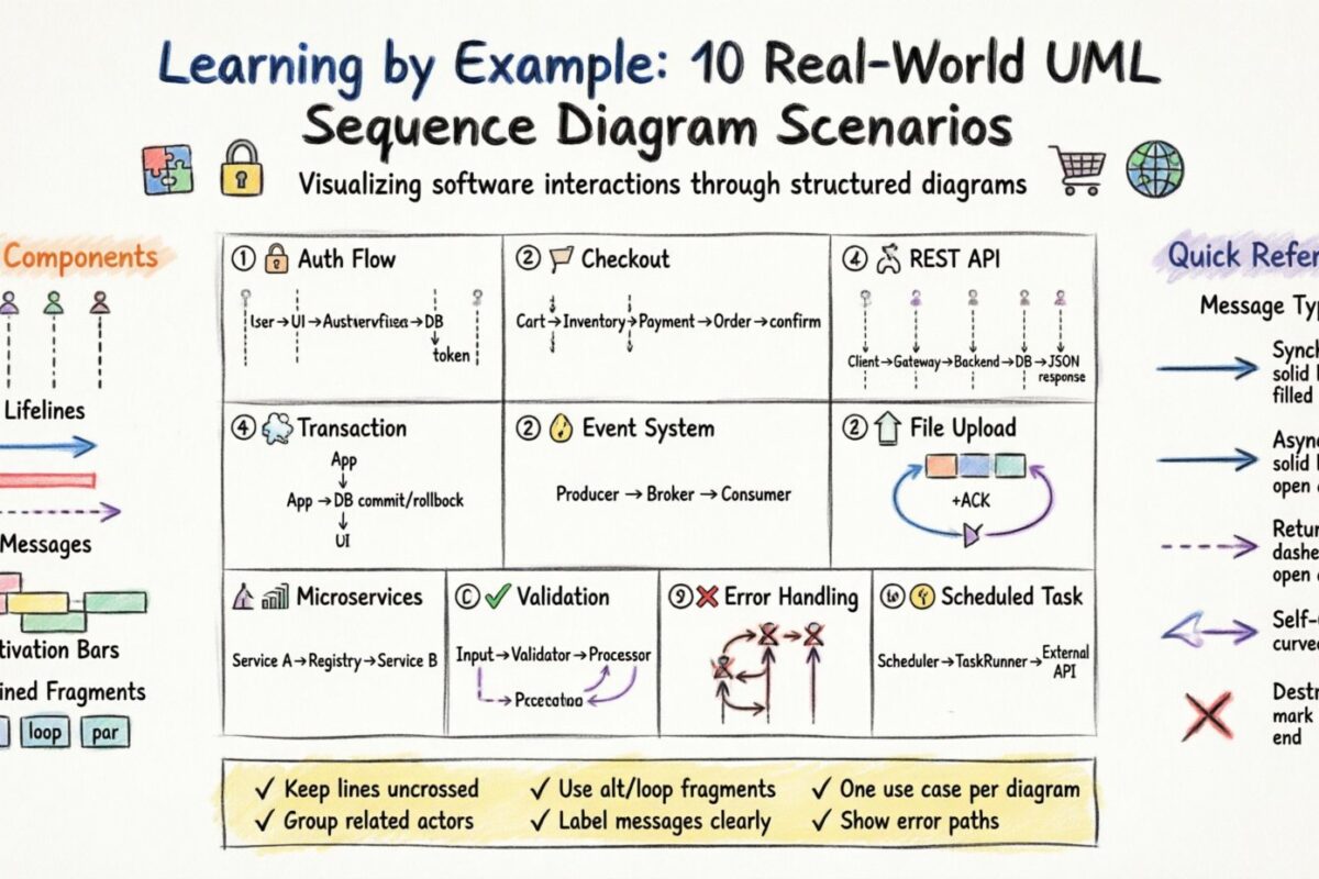 Aprender por ejemplo: 10 escenarios de diagramas de secuencia UML del mundo real