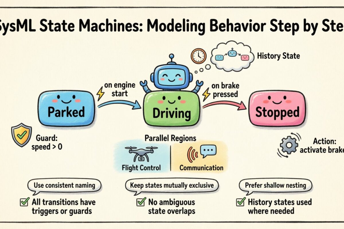 Machines à états SysML : Modélisation des changements de comportement étape par étape