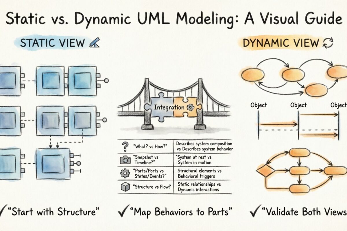 Perbandingan Diagram Struktur Komposit: Tampilan Statis vs. Model Perilaku Dinamis Perbandingan Diagram Struktur Komposit: Tampilan Statis vs. Model Perilaku Dinamis