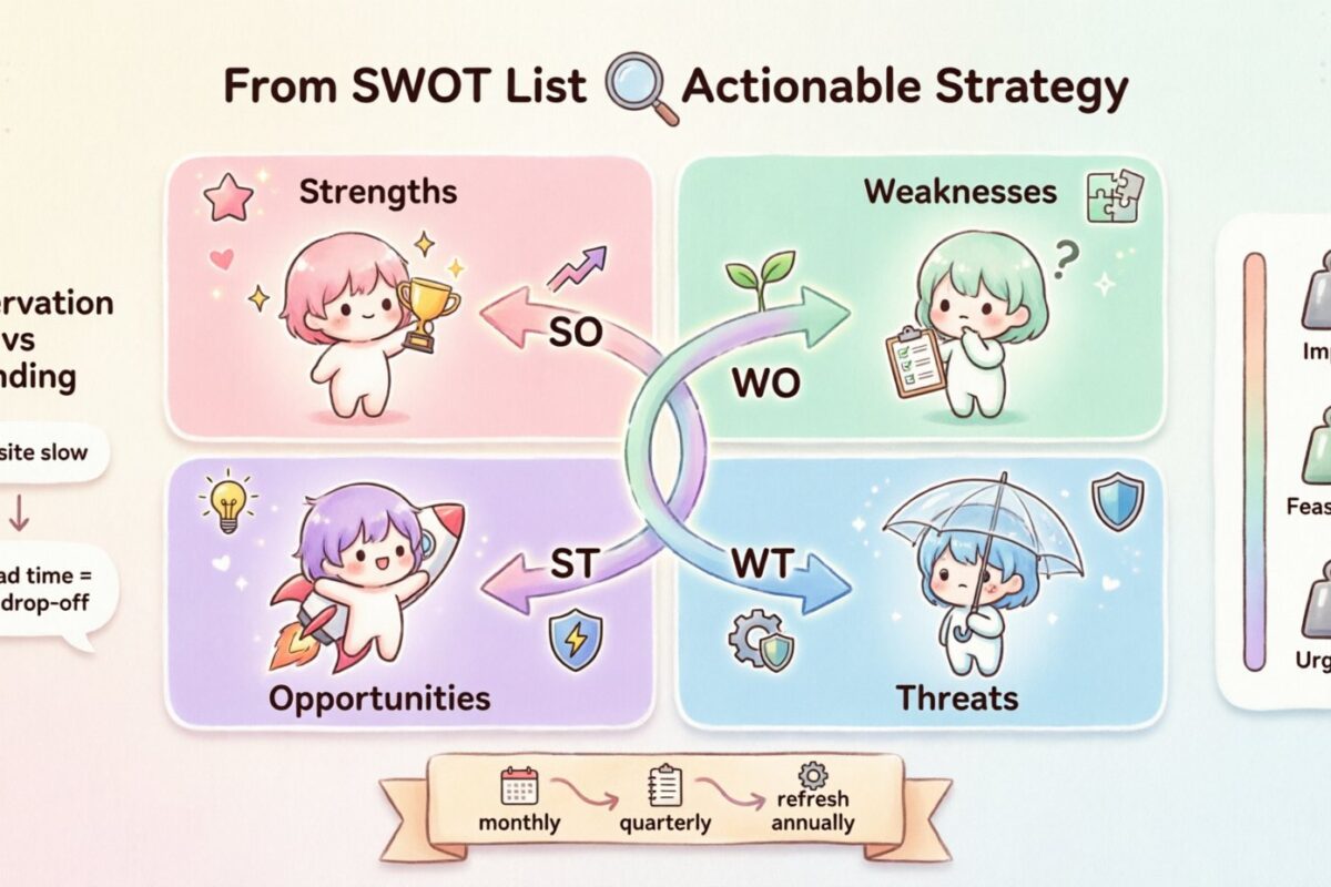 क्या आपका SWOT सिर्फ एक सूची है? केवल डेटा के बजाय कार्यान्वयन योग्य दृष्टिकोण बनाने के लिए बेस्ट प्रैक्टिसेज