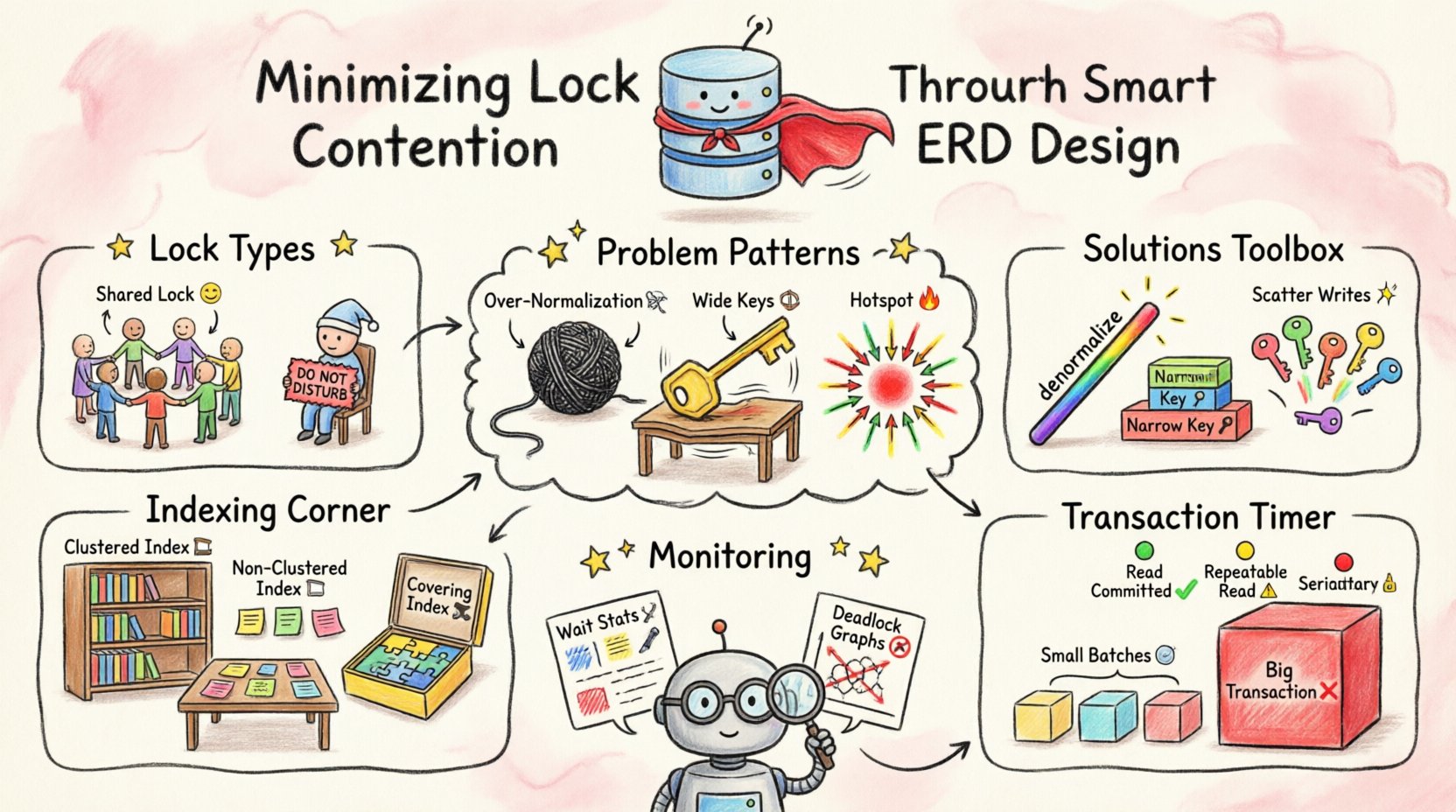 स्मार्ट ERD डिज़ाइन के माध्यम से लॉक प्रतिस्पर्धा को कम करना स्मार्ट ERD डिज़ाइन के माध्यम से लॉक प्रतिस्पर्धा को कम करना