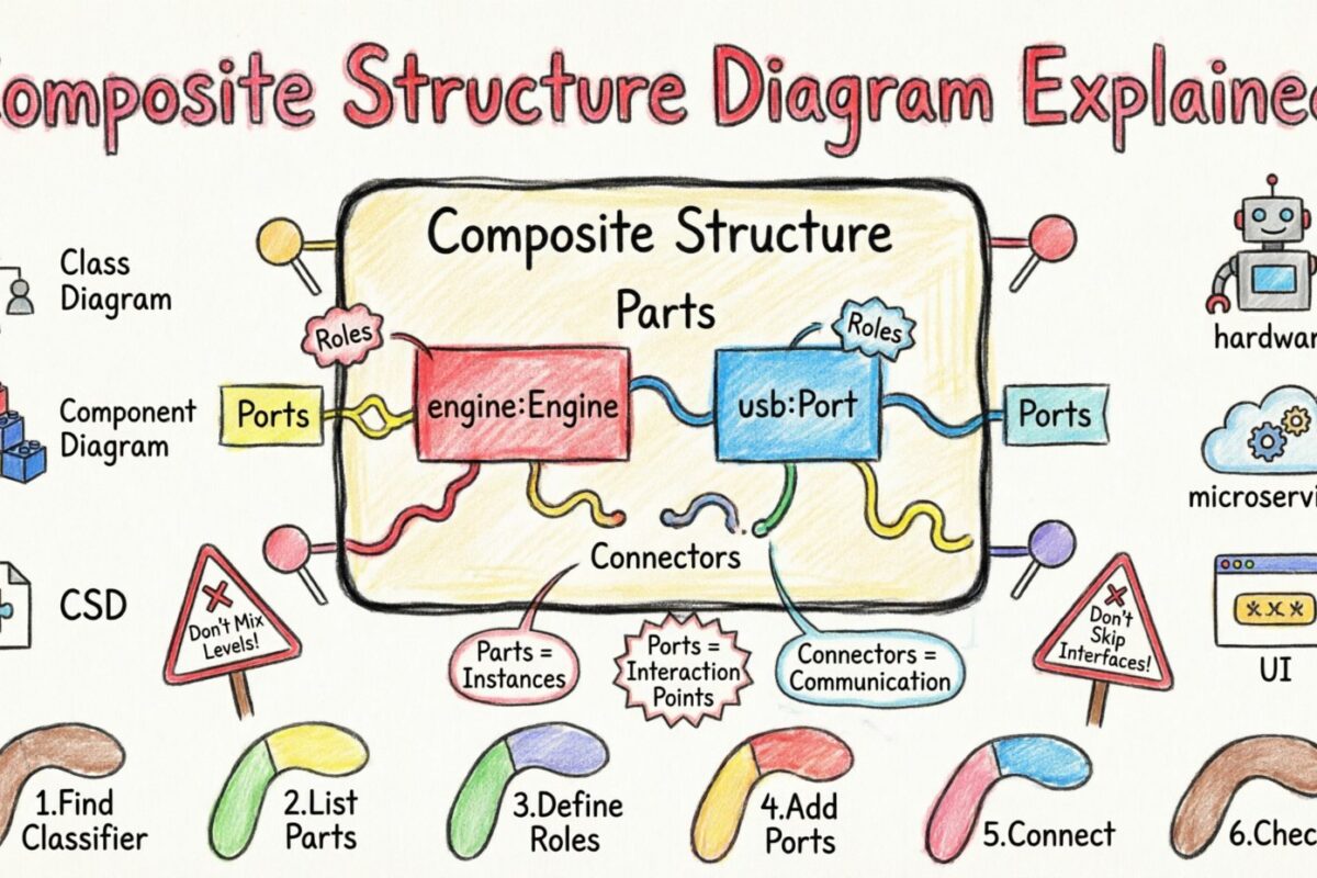 Diagrama de Estrutura Composta Explicado: Visualizando Relacionamentos de Componentes Sem Confusão Diagrama de Estrutura Composta Explicado: Visualizando Relacionamentos de Componentes Sem Confusão