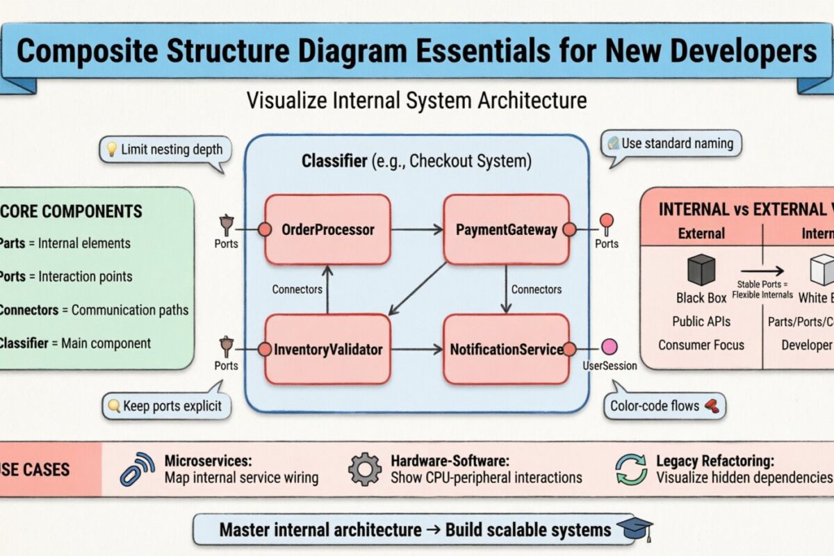 Essenciais do Diagrama de Estrutura Composta: Uma Visão Definitiva para Desenvolvedores Iniciantes Essenciais do Diagrama de Estrutura Composta: Uma Visão Definitiva para Desenvolvedores Iniciantes