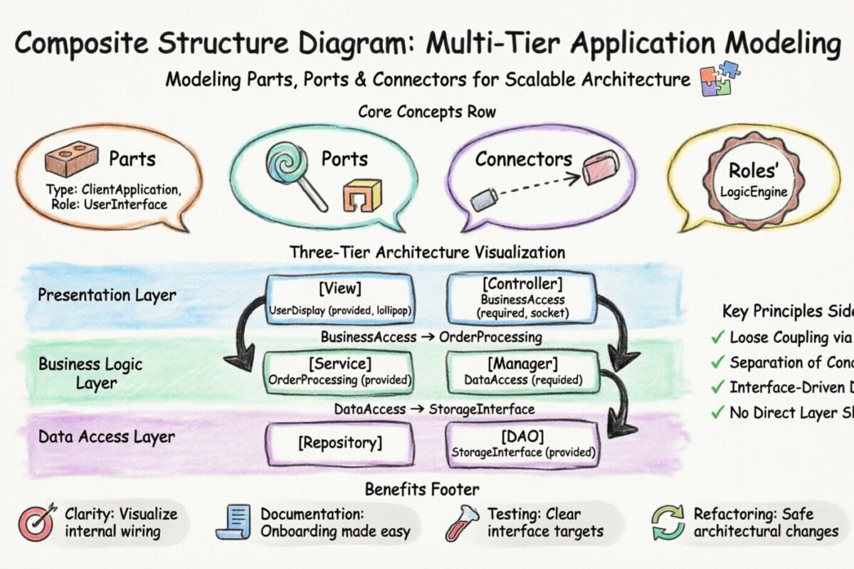 Demonstração do Diagrama de Estrutura Composta: Modelando uma Aplicação Multi-Nível do Zero Demonstração do Diagrama de Estrutura Composta: Modelando uma Aplicação Multi-Nível do Zero