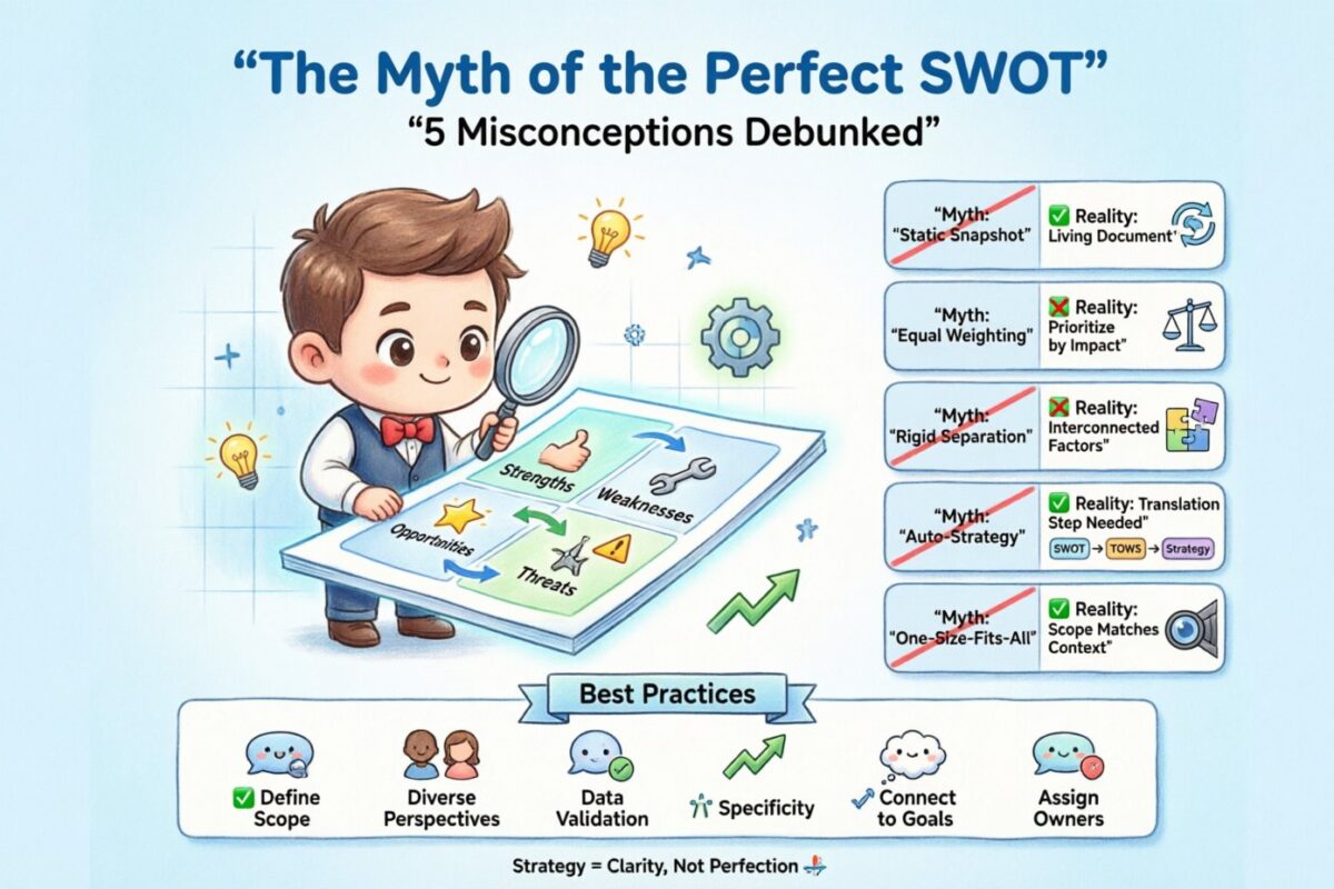 Sự Thật Về SWOT Hoàn Hảo: Phá Bỏ 5 Quan Niệm Sai Lầm Phổ Biến Trong Lập Kế Hoạch Chiến Lược Sự Thật Về SWOT Hoàn Hảo: Phá Bỏ 5 Quan Niệm Sai Lầm Phổ Biến Trong Lập Kế Hoạch Chiến Lược