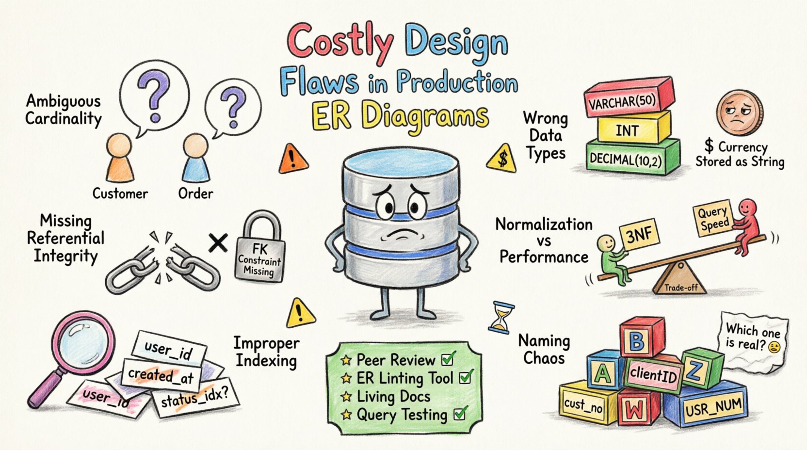 Costly Design Flaws Found in Production ER Diagrams