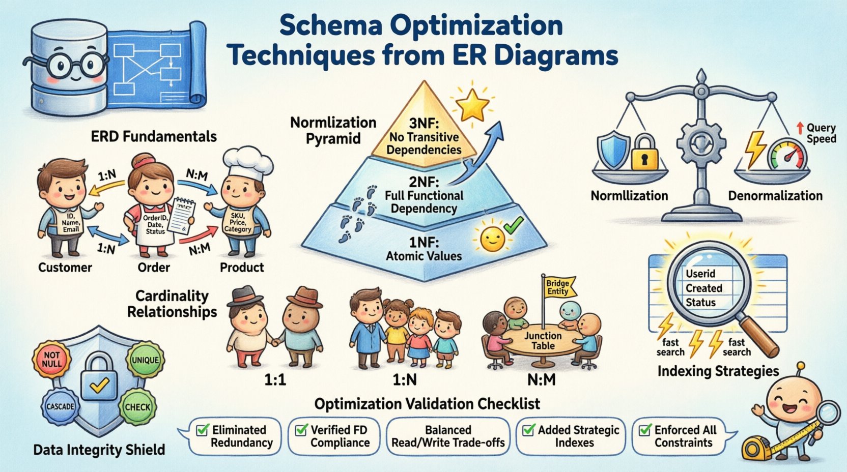 Schema Optimization Techniques Derived from ER Diagrams