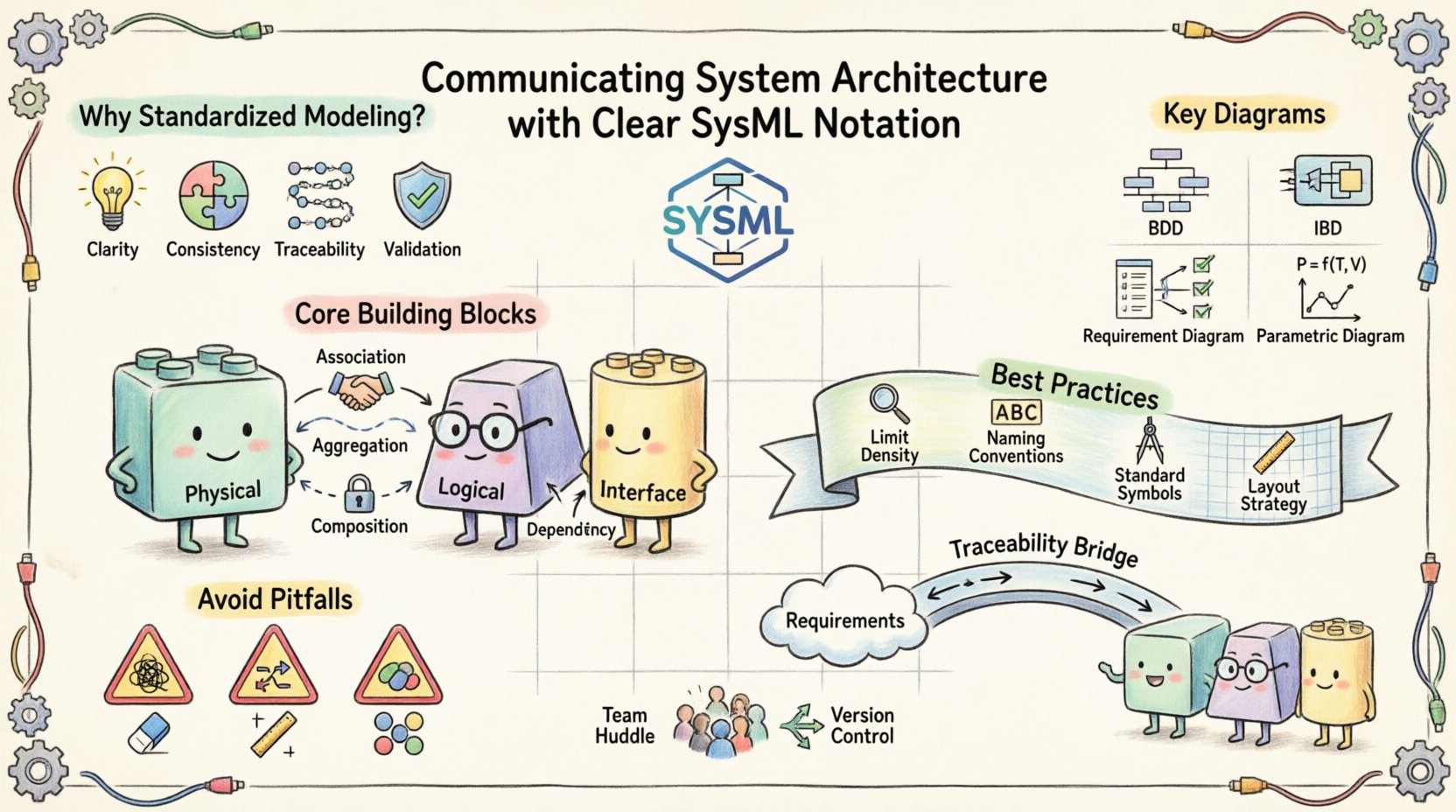 Communicating System Architecture with Clear SysML Notation